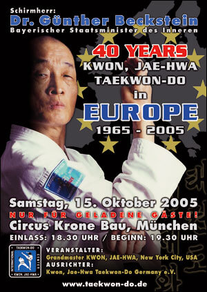Plakat zur Veranstatlung 40 Jahre Taekwon-Do in Europa im Cirkus Krone